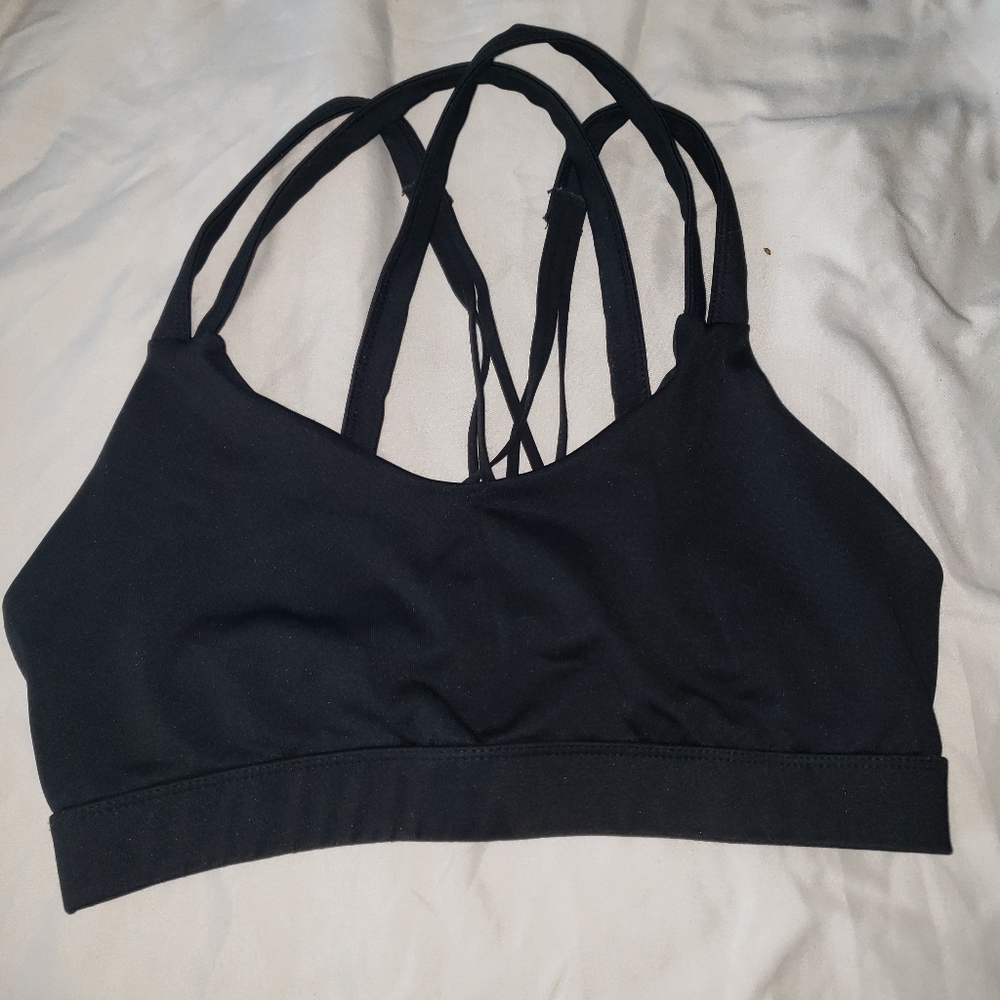 Champion Brand Black Sport top with designed crossed back cut out